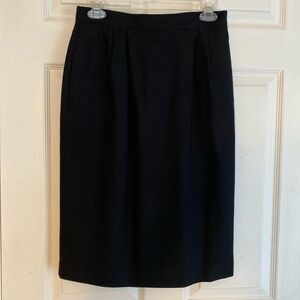 NWOT Amanda Smith 100% Wool Lined  Pencil Skirt Black Size 10P